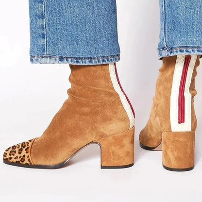Brenda | Square toe heeled boots