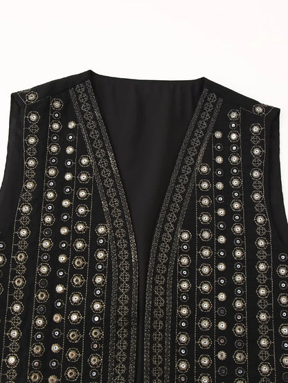 Christy | Sequin Pattern Boho Vest