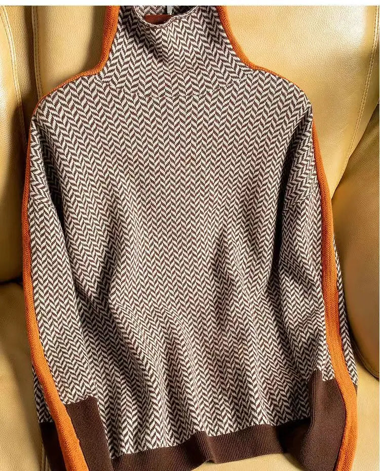 Trinity | Herringbone Premium Turtleneck