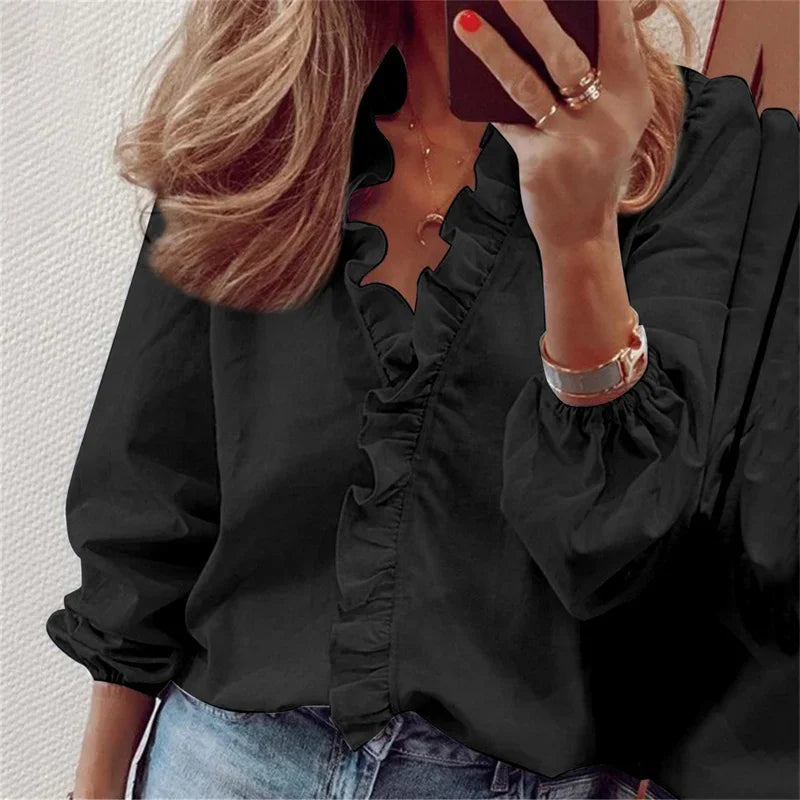 Lydia | Feminine Blouse with Whimsical Ruffles