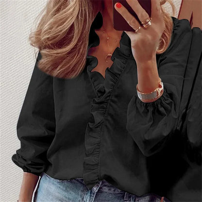 Lydia | Feminine Blouse with Whimsical Ruffles