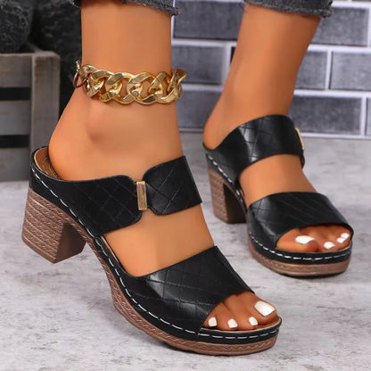Alyssa | Women's Arch Support Block Heel Flat Sandals