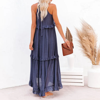 Serenity | Refined No-Sleeve Dress with Ruffles
