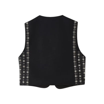 Christy | Sequin Pattern Boho Vest