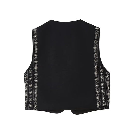 Christy | Sequin Pattern Boho Vest