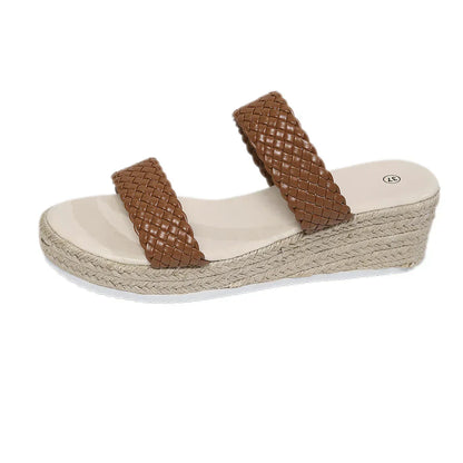 Charlotte | Women's Woven Platform Flat Sandals