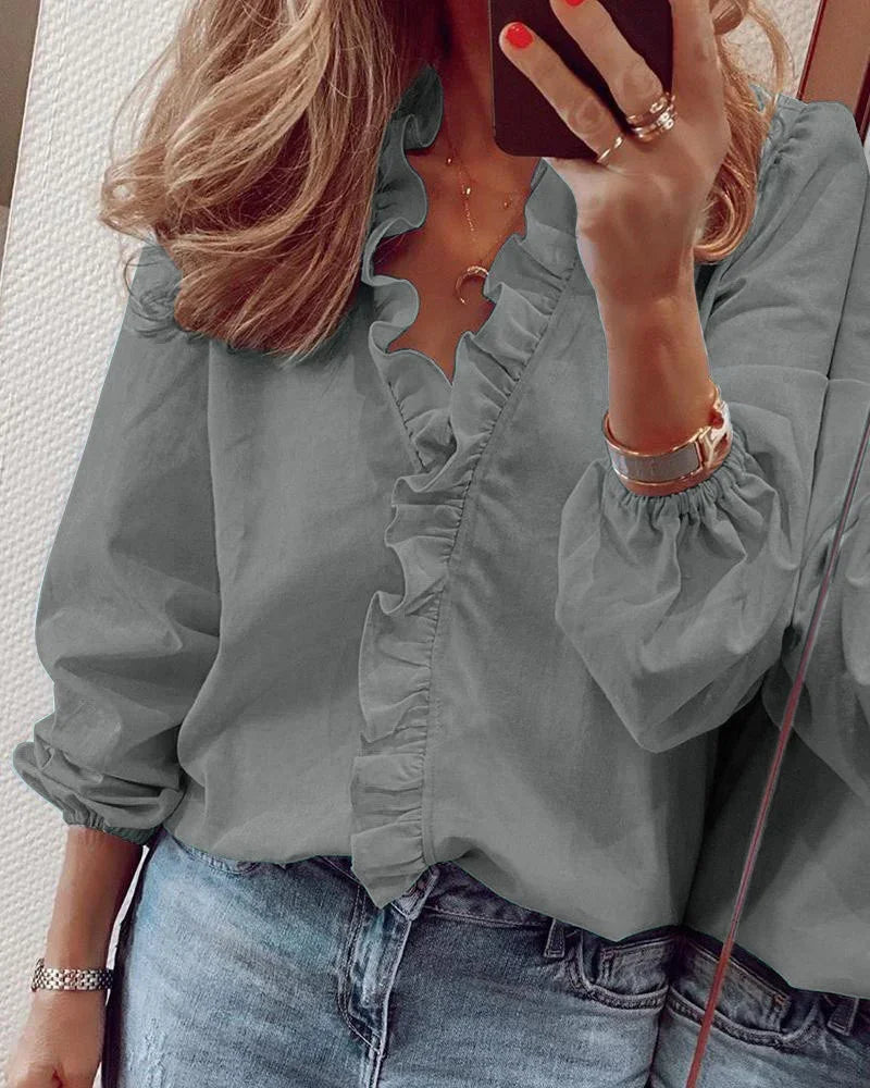 Lydia | Feminine Blouse with Whimsical Ruffles