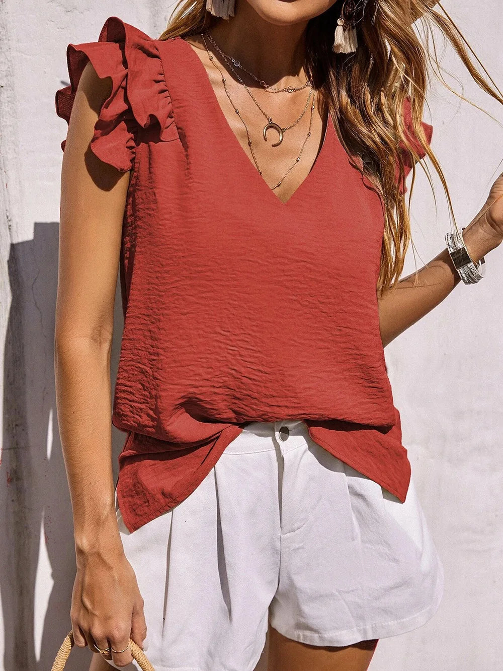 Victoria | Whimsical Ruffle Sleeve Summer Top