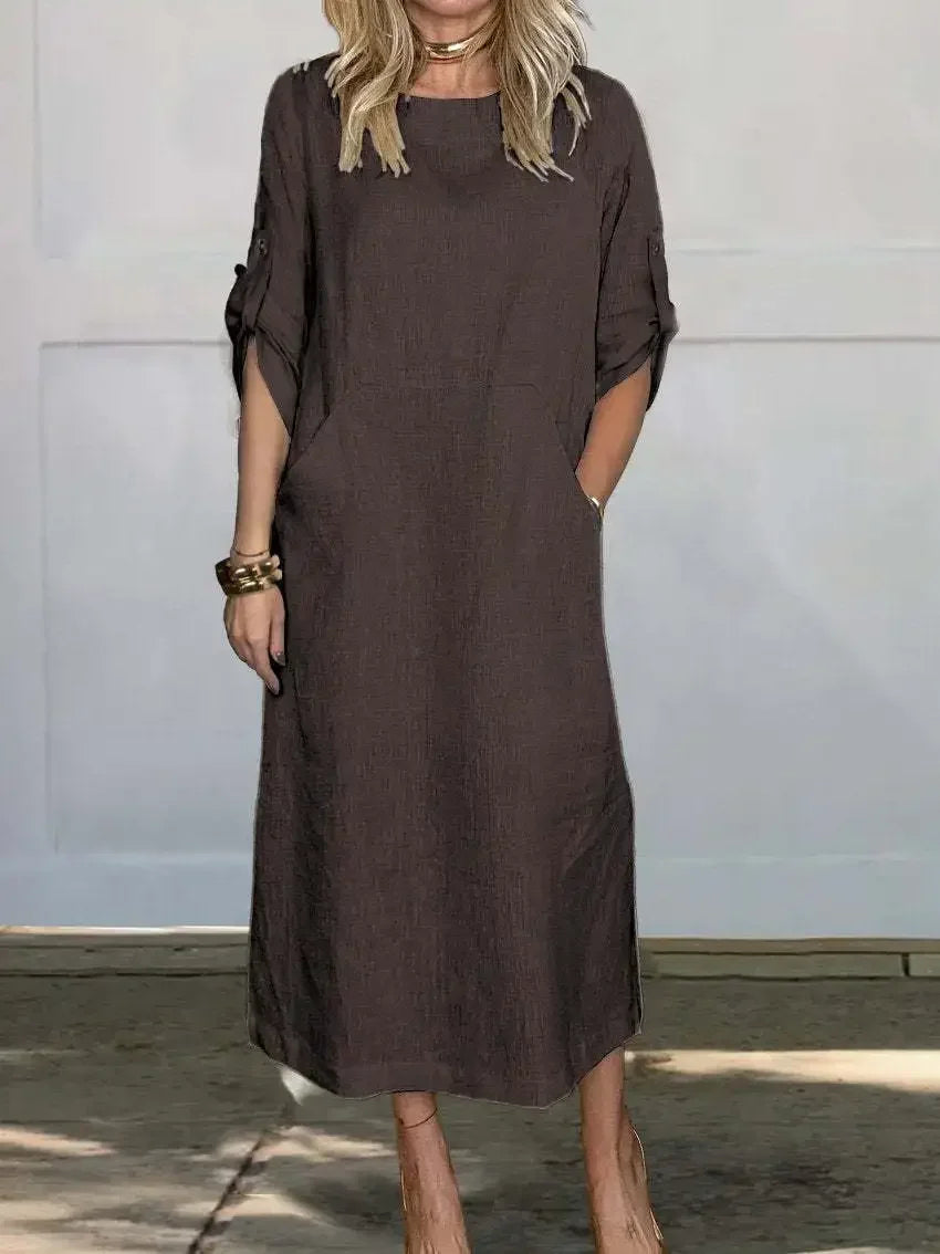 Adalynn | Women's A-Line Loose Fit Draped Dress Evening