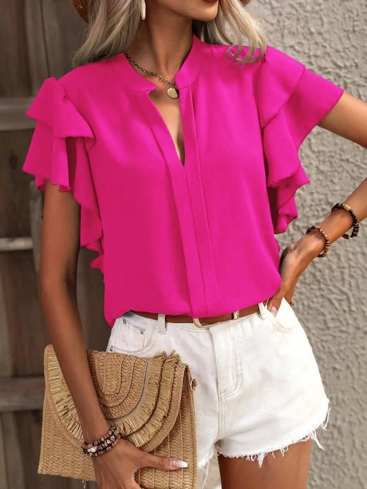 Gemma | Chic Blouse with Refined Ruffle Sleeves