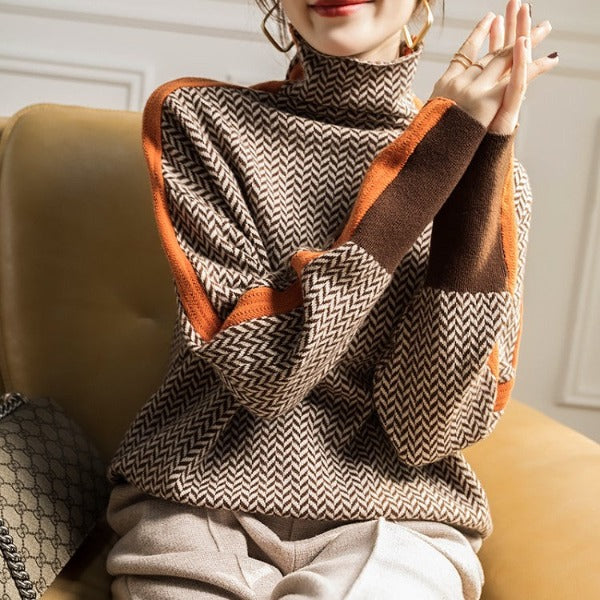 Trinity | Herringbone Premium Turtleneck