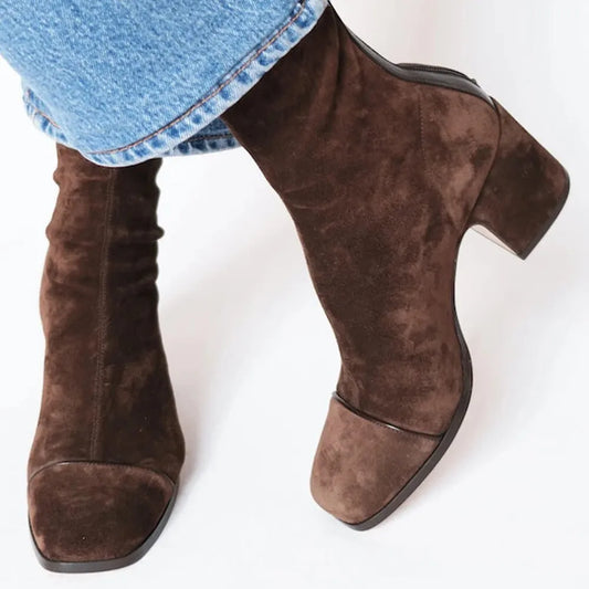 Brenda | Square toe heeled boots