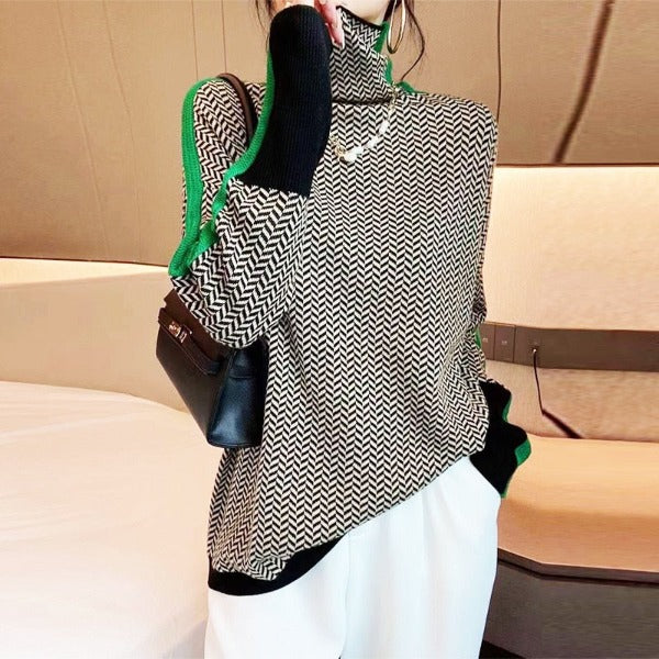 Trinity | Herringbone Premium Turtleneck