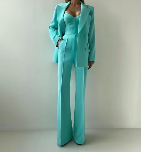 Maggie | Women's Three-Piece Blazer Set Corset Top & Flare Pants