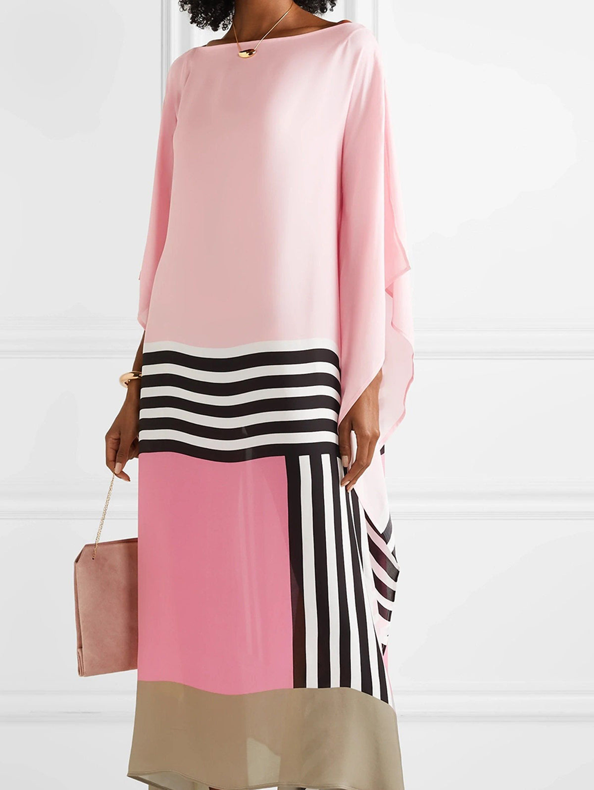 Sandra | Women's Caftan Dress Geometric Print Batwing Sleeve Maxi Dress