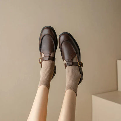 Hailey | Women's Vintage T-Strap Mary Jane Shoes Round Toe Low Heel