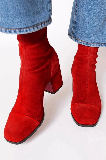 Brenda | Square toe heeled boots