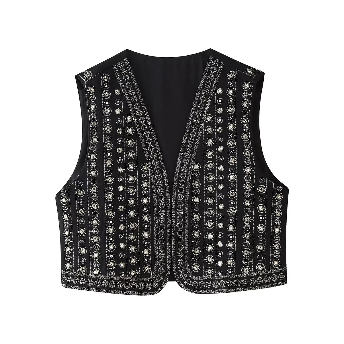Christy | Sequin Pattern Boho Vest