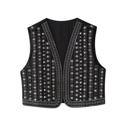 Christy | Sequin Pattern Boho Vest