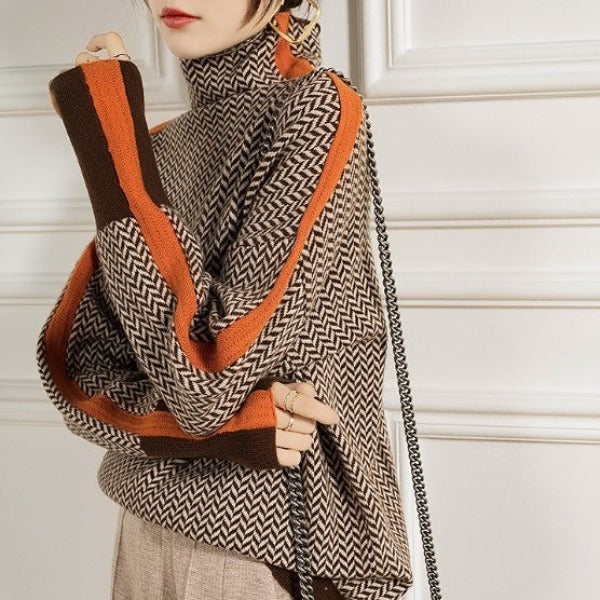 Trinity | Herringbone Premium Turtleneck