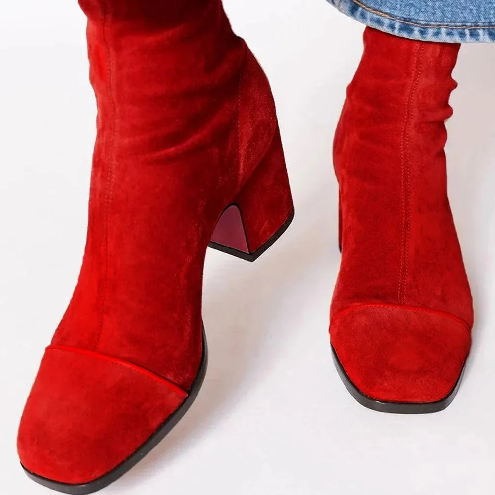 Brenda | Square toe heeled boots