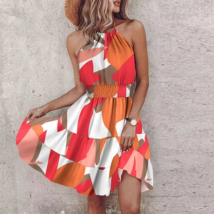 Ashley | Women's Halter Lace Flowy Draped Dress