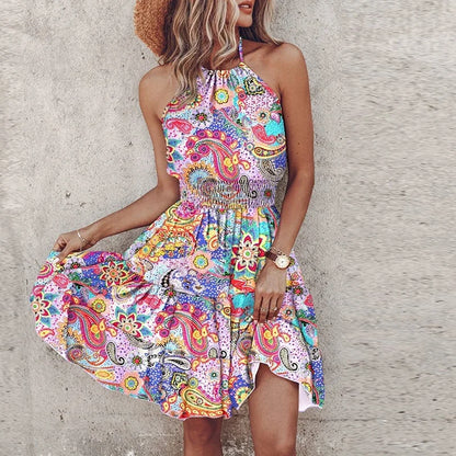 Ashley | Women's Halter Lace Flowy Draped Dress