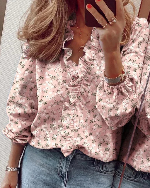 Lydia | Feminine Blouse with Whimsical Ruffles