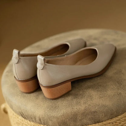 Emily | Women's Block Heel Pumps Pointed Toe Slip On Work Shoes
