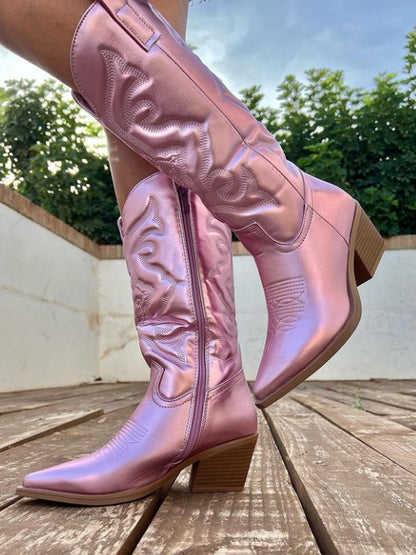 Maya | Refined Metallic Cowboy Boots