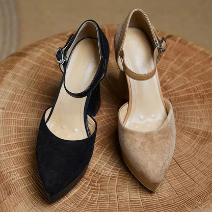 Gemma | Women's Platform Block Heel Pumps Ankle Strap High Heels