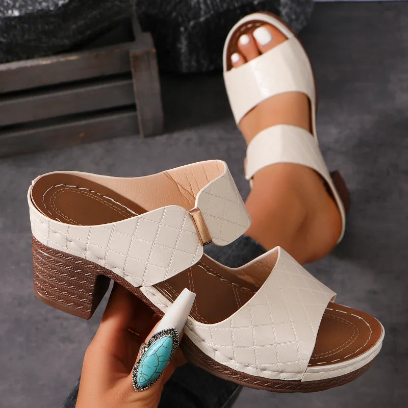 Alyssa | Women's Arch Support Block Heel Flat Sandals