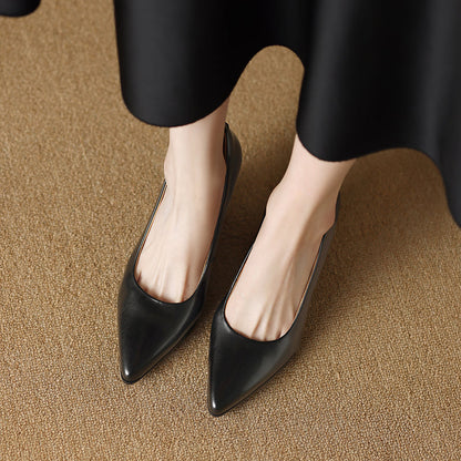 Barbara | Women's Block Heel Pumps Pointed Toe Slip On Work Heels