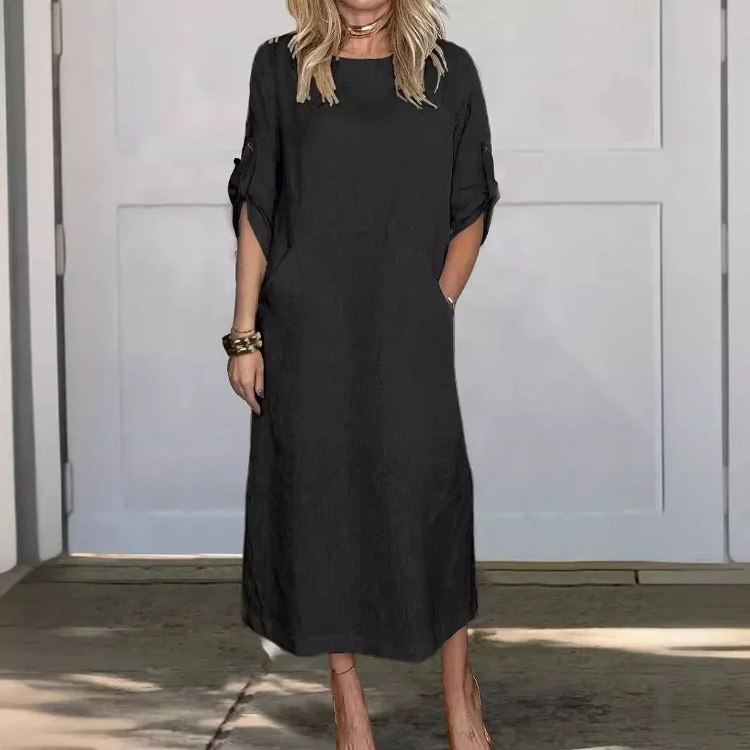 Adalynn | Women's A-Line Loose Fit Draped Dress Evening