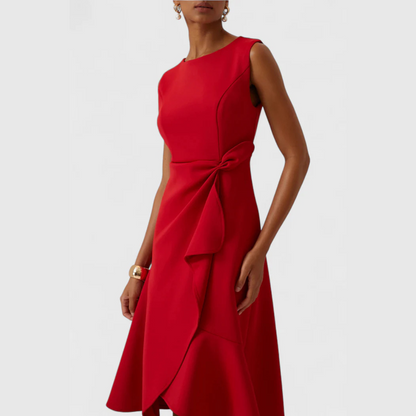 Claire | Draped Asymmetric Mid-Length Dress