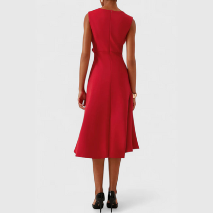 Claire | Draped Asymmetric Mid-Length Dress