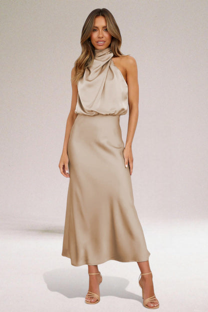 Brooklyn | Refined Halter Neck Dress