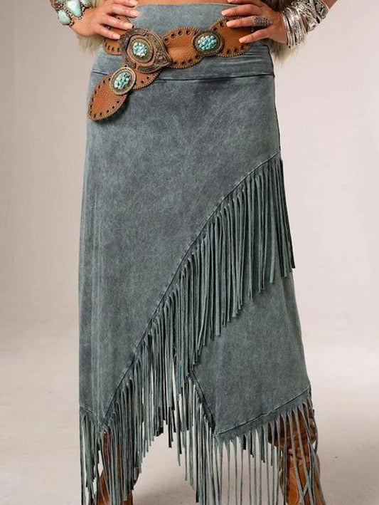 Laila | A-Line Full-Length Fringe Skirt