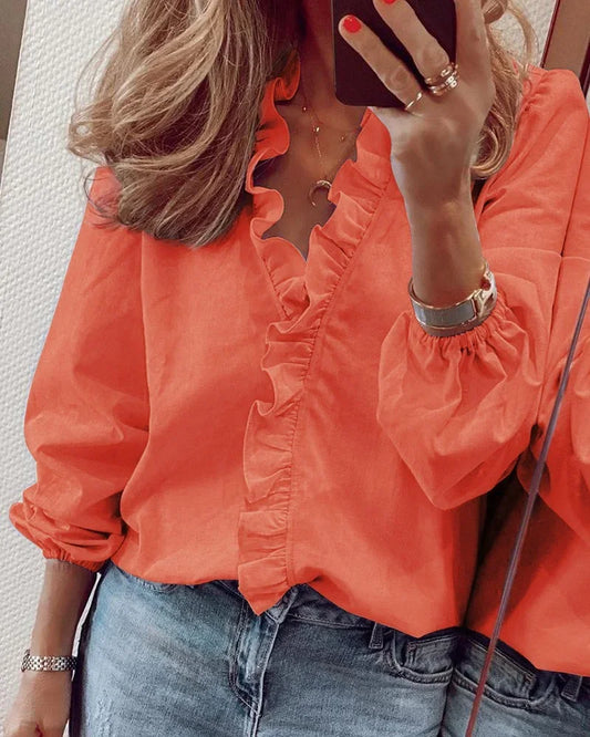 Lydia | Feminine Blouse with Whimsical Ruffles