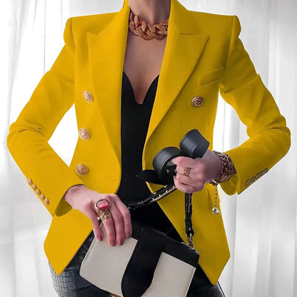 Rhonda | Women's Timeless Double-Breasted Blazer with Gold Buttons