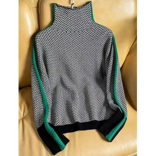 Trinity | Herringbone Premium Turtleneck