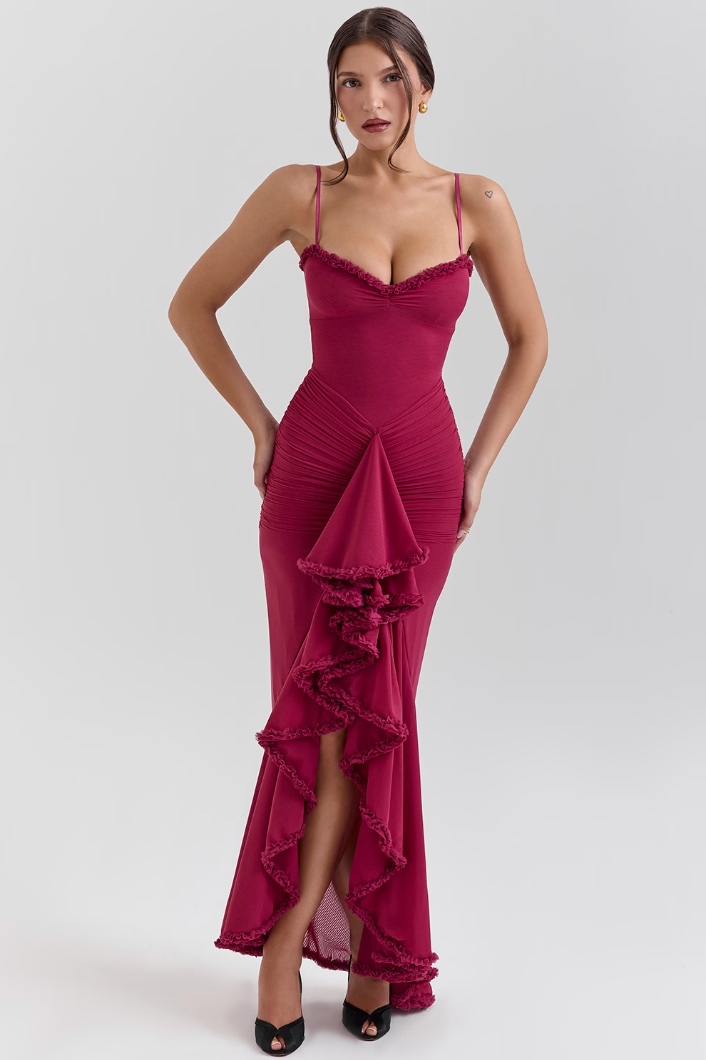 Abigail | Women's Wedding Guest Lace Ruched Dress