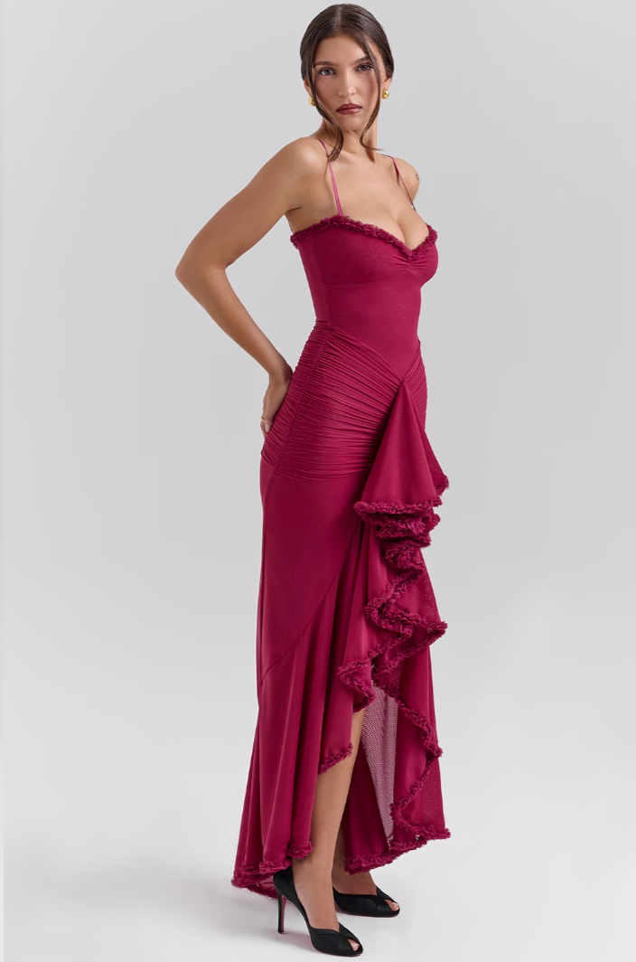 Abigail | Women's Wedding Guest Lace Ruched Dress