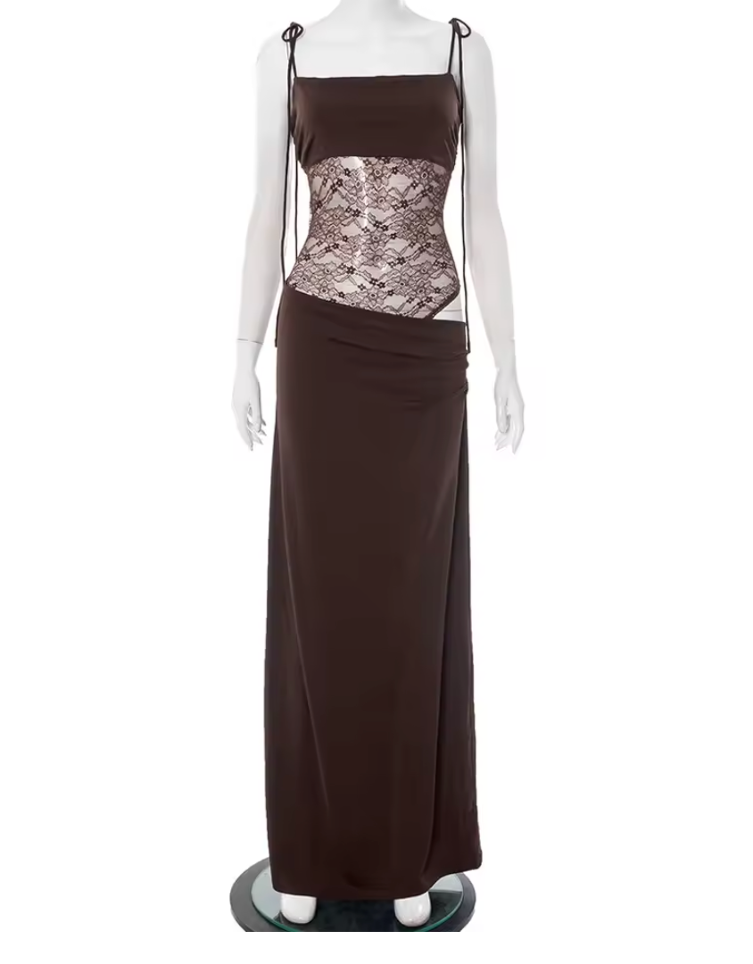 Everly | Long Dress with Lace Detail