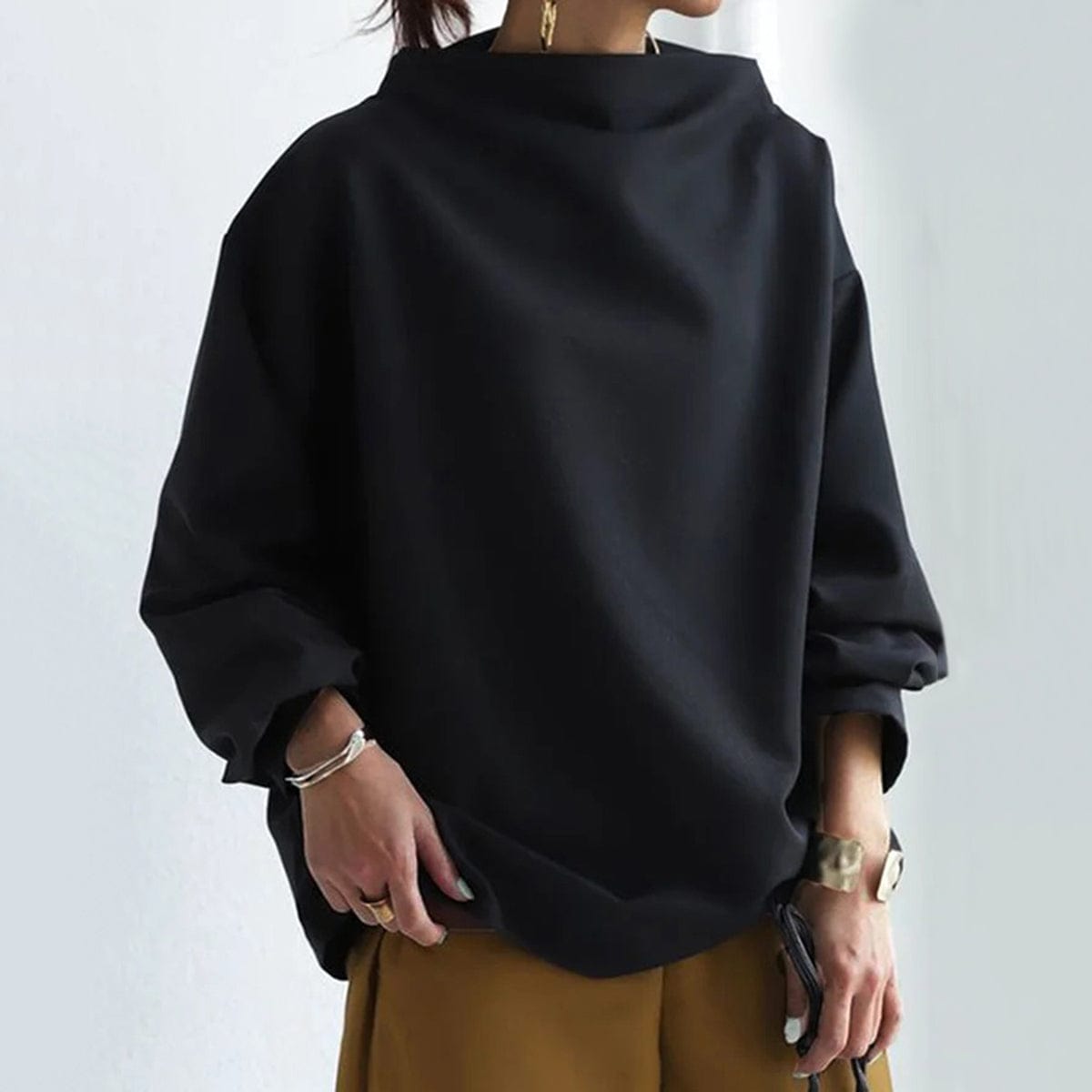 Colleen | High-Neck Plush Knit Top