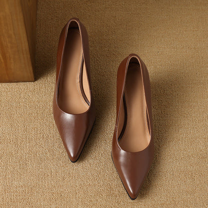 Barbara | Women's Block Heel Pumps Pointed Toe Slip On Work Heels