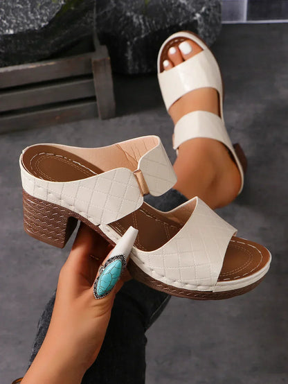 Alyssa | Women's Arch Support Block Heel Flat Sandals