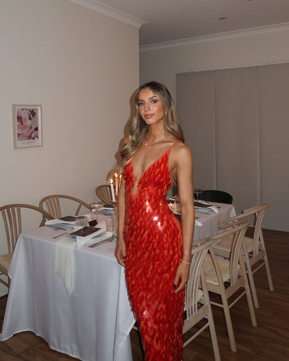 Taylor | Women's Wedding Guest Sequin Backless Dress