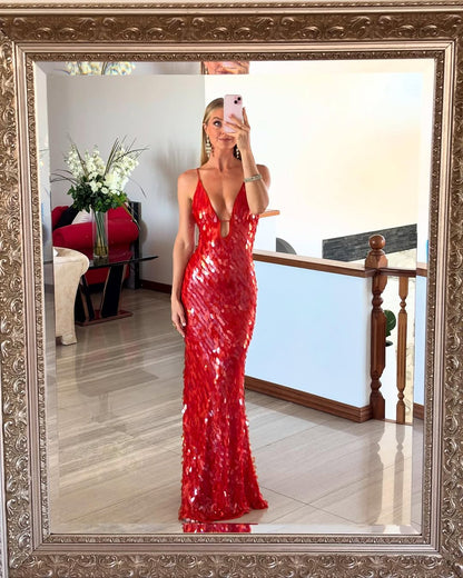 Taylor | Women's Wedding Guest Sequin Backless Dress