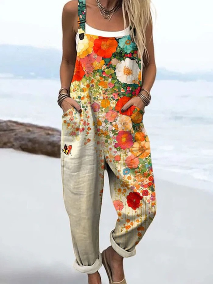 Leah | Vintage Floral Jumpsuit for Women